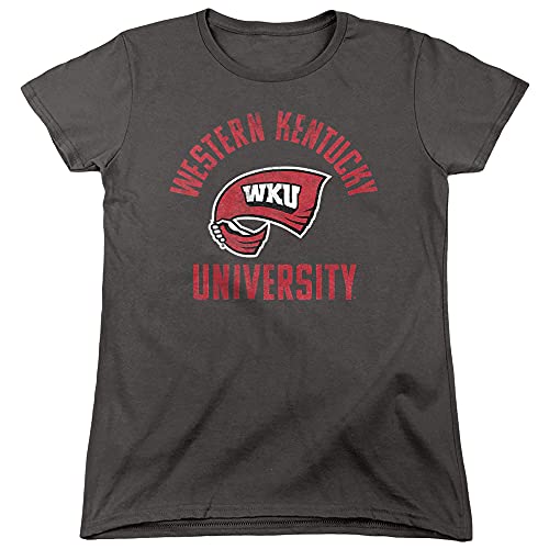 Western Kentucky University Official Hilltoppers Logo Women's T Shirt, Charcoal, Medium