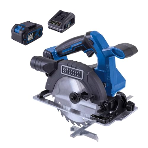 Scheppach Akku-Handkreissäge BC-HCS165-X 20V Brushless | SägeblattØ 165mm | Schnitthöhe 90°/45° - 55/40mm | Schwenkbereich 45° | 20V-IXES-Serie | LED-Leuchte & Softstart | mit 4Ah Akku & Ladegerät