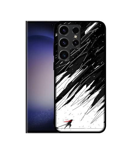 Image of Geometric Strom Design Premium 2D Printed Metal Back Case Cover for Samsung Galaxy S23 Ultra 5G