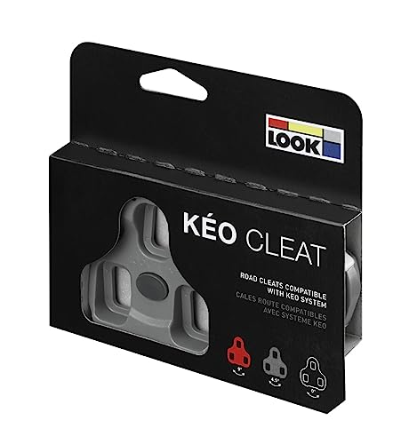 LOOK Cycle - KEO Grip Fahrrad-Cleats mit Memory-Positionier-Funktion - Kompatibel mit Allen auf dem Markt erhältlichen Pedalen - Anti-Rutsch TPU Oberfläche - 4,5° Winkelfreiheit - Farbe - Grau