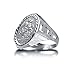 Price comparison product image Jewelco London Men's Sterling Silver Curb Links Octagon St George & Dragon Medallion Ring (Half Sov Size)