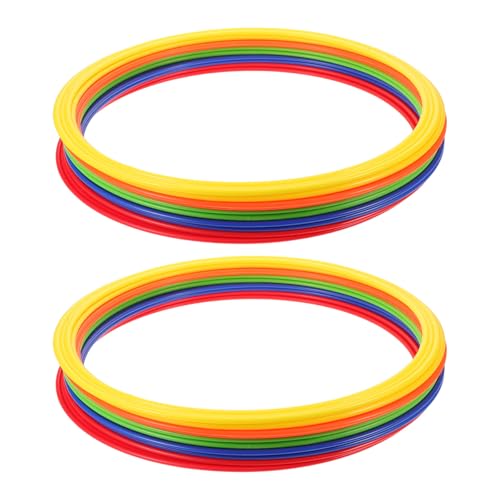 DECHOUS Aros de Agilidad para Entrenamiento de Fútbol 10 Piezas Plástico Resistente Anillos de Velocidad y Coordinación Portátiles para Ejercicios Deportivos Casa Gimnasio y Exterior
