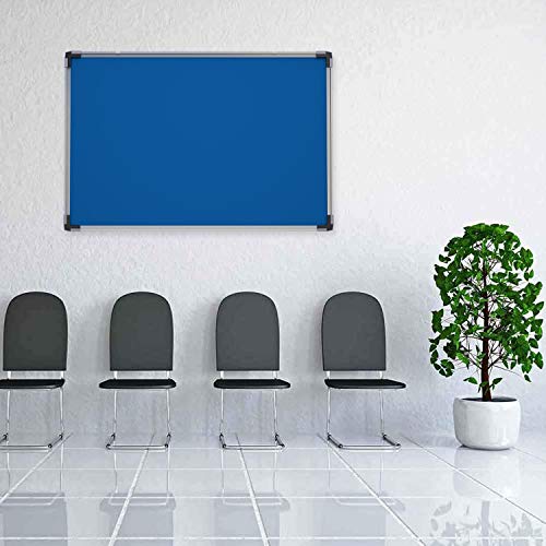 Image of Nechams Hexa Lite Series Fabric Notice Pin-Up Soft Board /Bulletin Board for Office, School, College, Institution and Home ect. Size: 4 feet x 3 feet (Blue Color, Pack of 2)