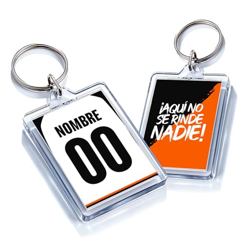 Genérico Llavero Personalizado Fútbol (Nombre equipo) | Llavero con Foto a Dos Caras | Regalo Original para Aficionados del Fútbol Valencia | Regalo Camiseta Equipo Fútbol