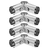 healvian 4個 不锈钢直角三通管コネクター 伸縮機能付き床置き物干しラック用コーナーフィッティング シングル ダブルポール対応で高さ