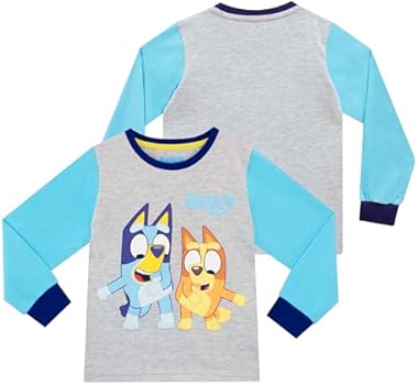 Bluey En Bingo Print Pyjama Bluey Pyjama Set Voor Jongens - Blauw/groen, Met Lange Mouwen, Officiële Merchandise Bluey Pyjama Jongens