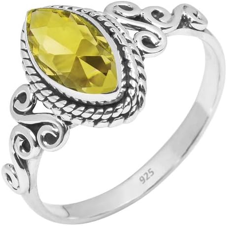 Gemstone Ring 925 Sterling Silver Statement Ring For Women and Girls Handmade Rings Natural Gemstone Ring Promise Ring For Christmas Gift For Her