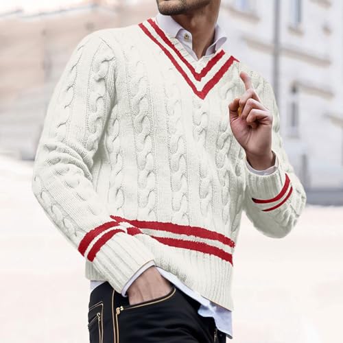Men's Casual Sweater Slim Fit V Neck Soft Lightweight Long Sleeve Fashion Pullover Top2