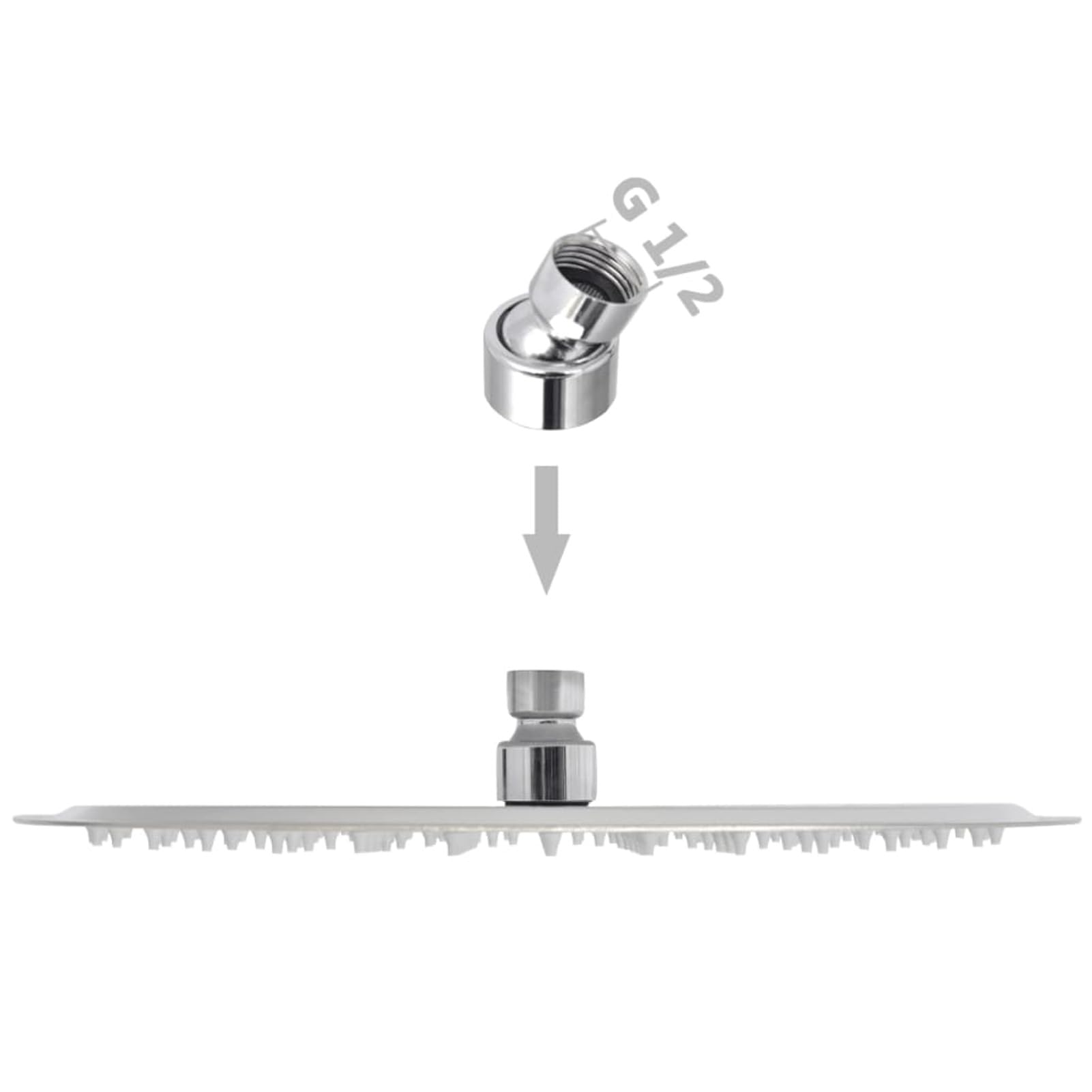 Cabezal de Ducha Efecto Lluvia 2 pzs, Rociador Ducha, Ducha Lluvia, Alcachofa Ducha, Duchas De Baño Alcachofa Lluvia, Recambios Columna Ducha, Acero Inoxidable Ø 30 cm