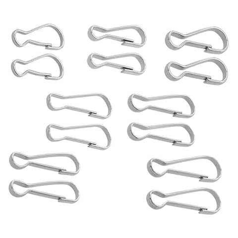 PLAFOPE 30pcs Stainless Steel Keychain Closures Snap Hooks Keychain Hook Flag Pole Accessories Lanyard Clips Jewelry Hooks Clip Hooks Carabiner Hook Lanyard Hooks Key Chain Swivel Silver Cover