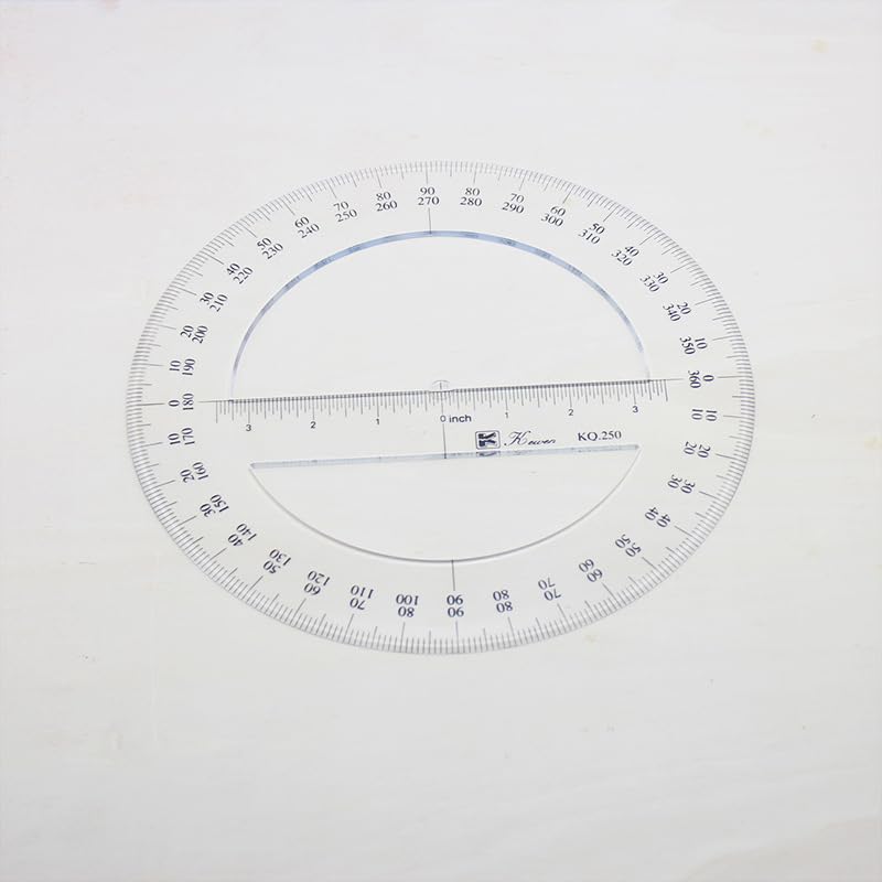 360 Degree Protractor, Plastic Protractor Math Protractors Clear Protractor Ruler Drafting Tools Circle Protractor for Geometry - Image 2