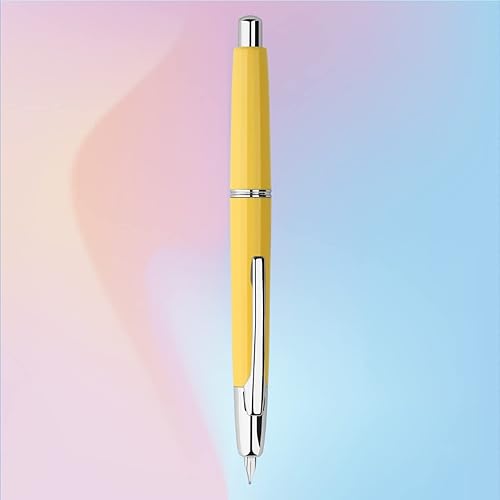 Vista 35 de Majohn - Pluma estilográfica de prensa A2, punta extrafina con caja, bolígrafo retráctil de tinta de resina azul con convertidor de escritura Azul