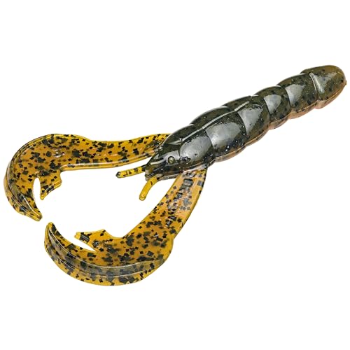 Strike King Rage Craw 4-Inch Fishing Lure, Soft Plastic Grub, Unique Design, Realistic Pincers, Slender Body, 4-Inches, 7-Pack