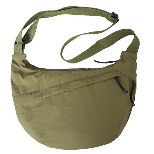 Image of Crescent Crossbody Bags for Women Nylon Travel Luna Hobo Bag Dumpling Purse