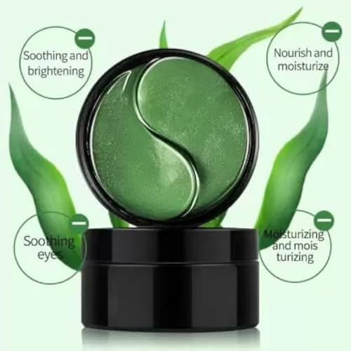 Image of Seaweed Under Eye Patches 60 PCS Collagen Gel Masks for Puffy Eyes, Dark Circles & Wrinkles Anti-Aging Hydrating Eye Pads with Hyaluronic Acid for Skin Tightening & Moisturizing