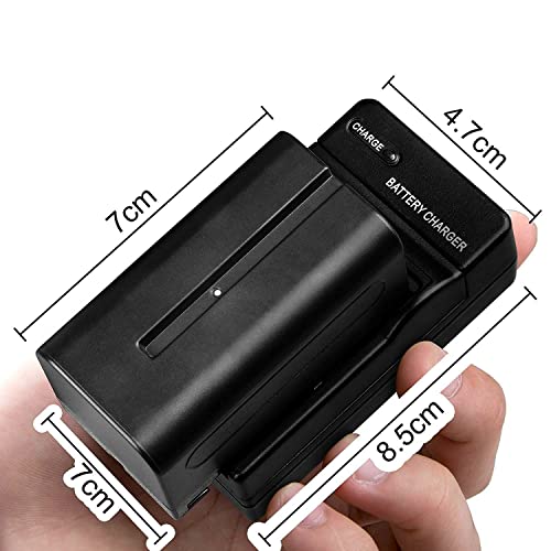 Image of GVM 2 Pack NP-F750 Li-ion Replacement Batteries and Chargers 4400mAh Batteries with Dual Travel Chargers with NP-F550 /570 /750 /770 /960 /970 /DCR /HVR /HVL Camera Camcorder LED Video Light Slider Monitor