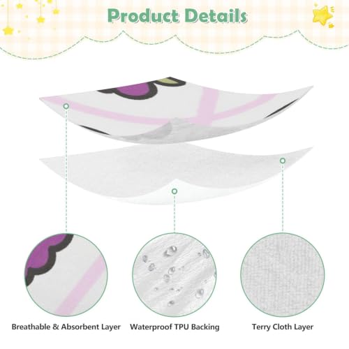 Alèse imperméable lit bébé violette à rayures haut de gamme 132x71