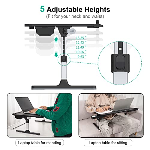 Foldable Laptop Bed Tray Table Pvc Leather, Adjustable Laptop Desk For Bed With Height And Angle, Portable Lap Desk For Laptop And Writing With Double Storage Drawers #TOP3