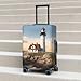 QSMBNET Travel Luggage Cover Lighthouse Backdrop Spandex Suitcase Protector Washable Baggage Covers Fashion Elastic Scratch-Resistant Luggage Cover Protector Fits 18-32 Inch Luggage