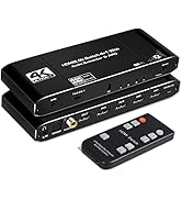 HDMI切替器 4K@60Hz 4入力1出力 NEWCARE HDMI音声分離器 光Toslink SPDIF/同軸/3.5mmオーディオ出力付き HDCP 2.2 3D Xbox Fire S...