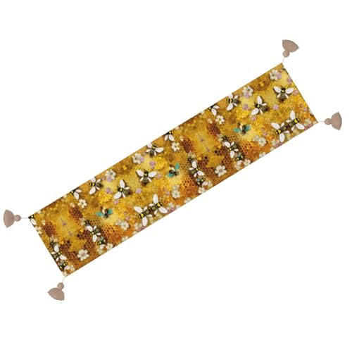 Chemin de table imprimé abeilles linge de table rectangulaire basse mariage ferme - 3