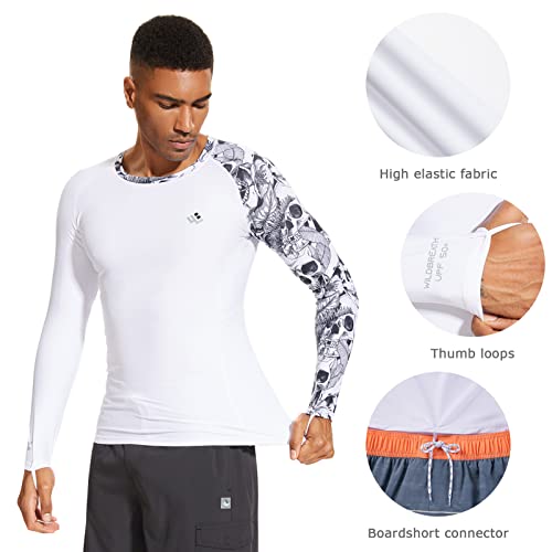 Men’s UPF 50+ Compression Rash Guard Long Sleeve UV Sun Protection Surf Skin Shirt Quick Dry Performance Fit3