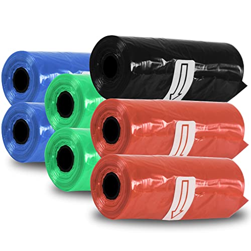 Kit 10 Refis Rolos de Sacolas (150 saquinhos) E Dispenser de Coleira Para Coletores Caca Caca (Azul)