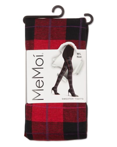 Image of MeMoi Scottish Plaid Tartan Sweater Tights, Warm Opaque Winter Tights