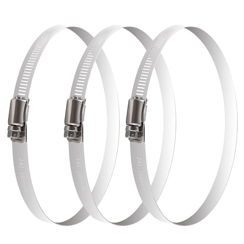 YIXISI 3 PCS 141-165 mm Hose Clips, 304 Stainless Steel Hose Clips, Adjustable Hose Clamps, Jubilee Clip, for Hose Pipe Tube