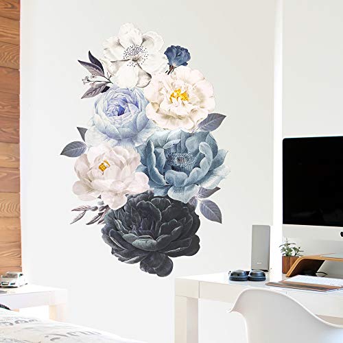 Vinilo decorativo floral azul Navy para pared 70x85 cm miniatura 4
