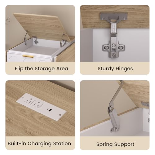 Image of ModernMate 3-in-1 Folding Desk & File Cabinet with 4 Drawers, Power Outlet
