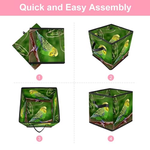 Boîte de rangement pliable avec poignées panier cube linge et jouets - 6