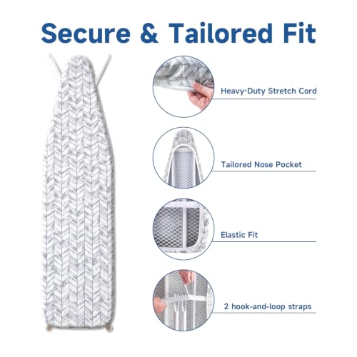 Image of Whitmor Reversible Ironing Board Cover with Extra-Thick 9mm Fiber Pad Fits 15 x 54 in