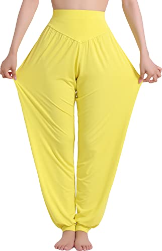 HOEREV Super weiche Modal Spandex Harem Yoga Pilates Hosen,...