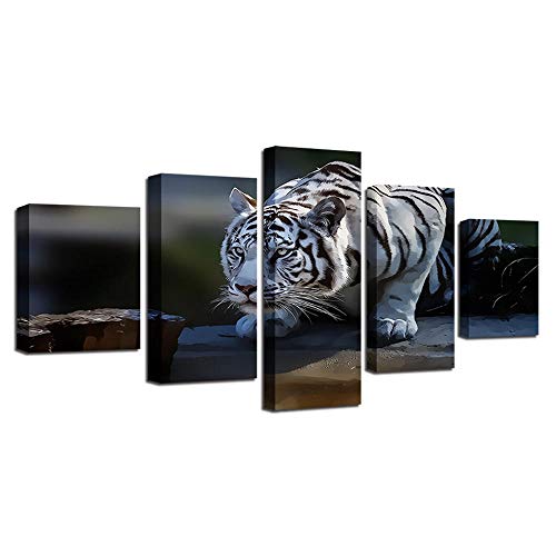 Tableaux tigre blanc pour salon décoration murale sans cadre