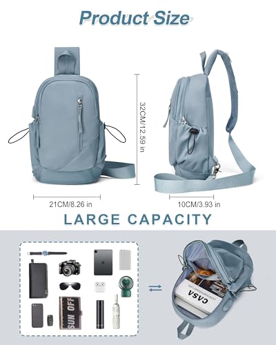 Image of Small Black Sling Crossbody Backpack Shoulder Bag for Men Women