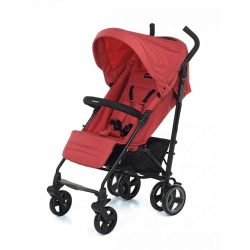 Foppapedretti Passeggino Compatto Hurrà, per bambini 0-15 Kg (0-3 anni), Chiusura ad Ombrello, Finestra osserva Bimbo, Schienabile Regolabile, Cesto Porta Oggetti, Telaio in Alluminio, Cherry Melange