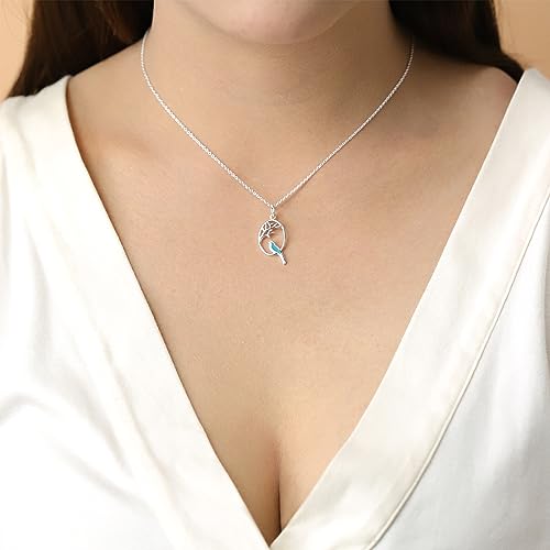 Boma Jewelry Sterling Silver Resin Bird Necklace, 16 inches2