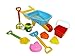 Seruna GmbH B24 - Set gioco da spiaggia per bambini, composto da 9 pezzi, con carriola di grandi dimensioni e numerosi accessori (formine, paletta, rastrello, pressa, annaffiatoio e secchiello)