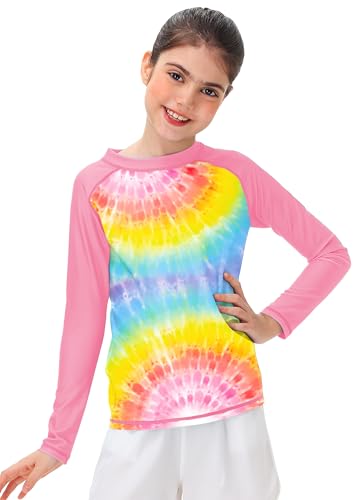 Image of Remimi Unisex Kids Rash Guard Long Sleeve SPF 50+ Tie Dye Sun Shirt 3-12 Years