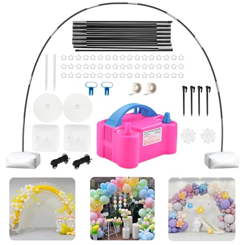 Balloon Arch Kit with Balloon Pump Electric, Improved Balloon Arch Stand with Base for Floor Gender Reveal Wedding Birthday Graduations Party Decorations