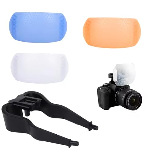 3-in-1 Universal Pop-Up Flash Diffuser Cover, 3 Colors, Compatible with Canon Nikon Pentax Kodak DSLR SLR Cameras