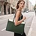 LOVEVOOK Laptop Tote Bag for Women, Work Bags Teacher Tote Bag, Waterproof Leather Computer Bag, Business Laptop Purse Office Handbag Professional Briefcase, Army green-beige, 15.6 Inch
