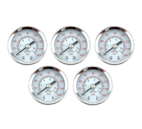 Manomètre de pression 1/8 NPT pour circuit air comprimé et cadran 1.5 pouces 160 PSI lot de 5