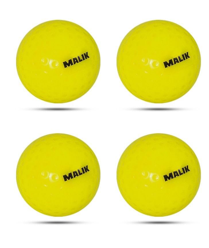 MALIK Hockey Turf Balls DIMPLE Hollow (Standard, 4) (Light Yellow) (Light Yellow)-picture-34