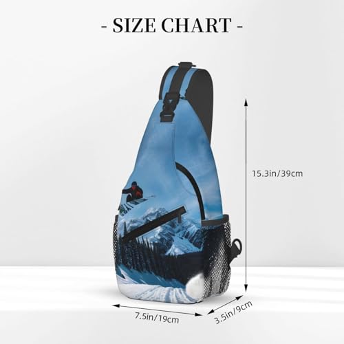 Morrales de senderismo bandolera con diseño snowboard miniatura 3