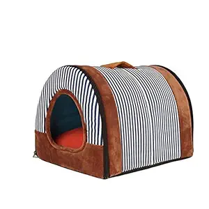 Pets Empire Cat Puppy Tent Cave Bed Puppy Sleeping House Cat House Bed Cat 2 in 1 Self-Warming Kennel Nest Bed Warm Cushion for Small Cats, Puppies, Rabbits (Design & Color May Vary)