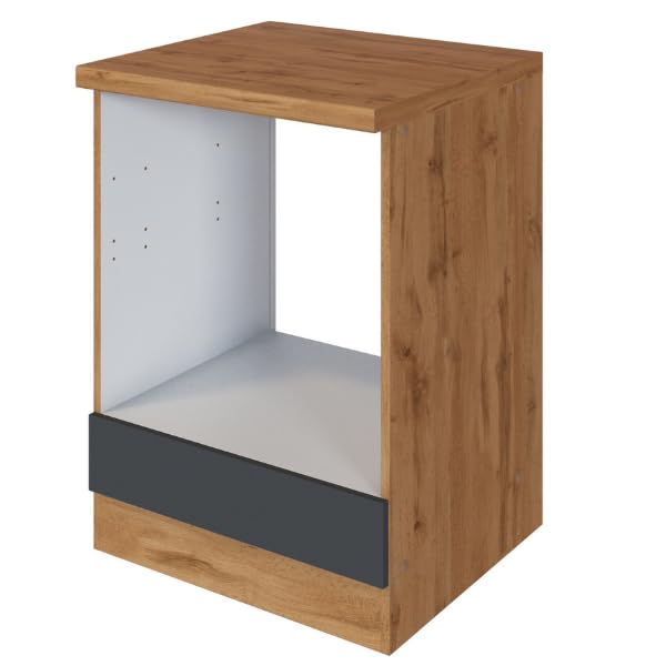 Held - Meuble bas Sorrella 60cm pour four et plaque de cuisson - anthracite/chêne