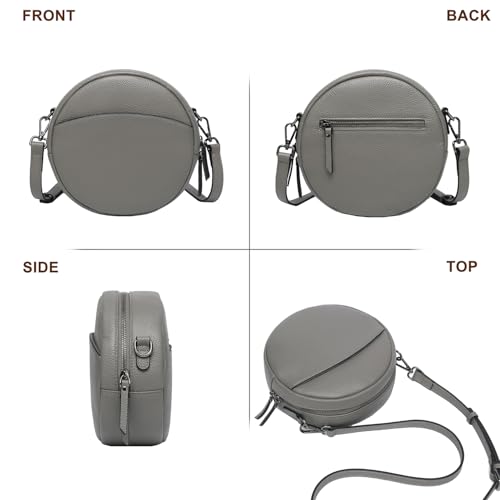 Image of COOLCY Leather Crossbody Bags,Circle Purse Shoulder Bag, Fashion Round Handbag for Travel,Valentine's Gift for Women