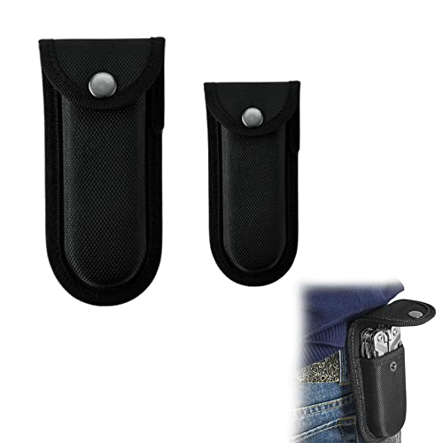 Funda Navaja,Funda De Nylon para Navaja,2 Pzs Funda De Cuchillo de Bolsillo,Funda Navaja para Cuchillo de Bolsillo,Cinturón Para Navaja,Funda Navaja Cinturon,Funda Navaja Para Cuchillo Plegable(Negro)